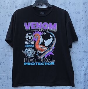 Marvel Venom Black Tee with Colorful Graphics
